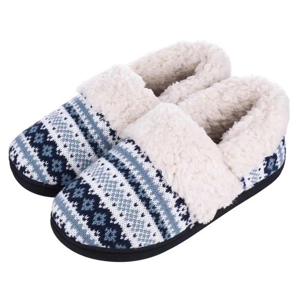 Chaussons Cocooning à Motifs Nordiques bleu