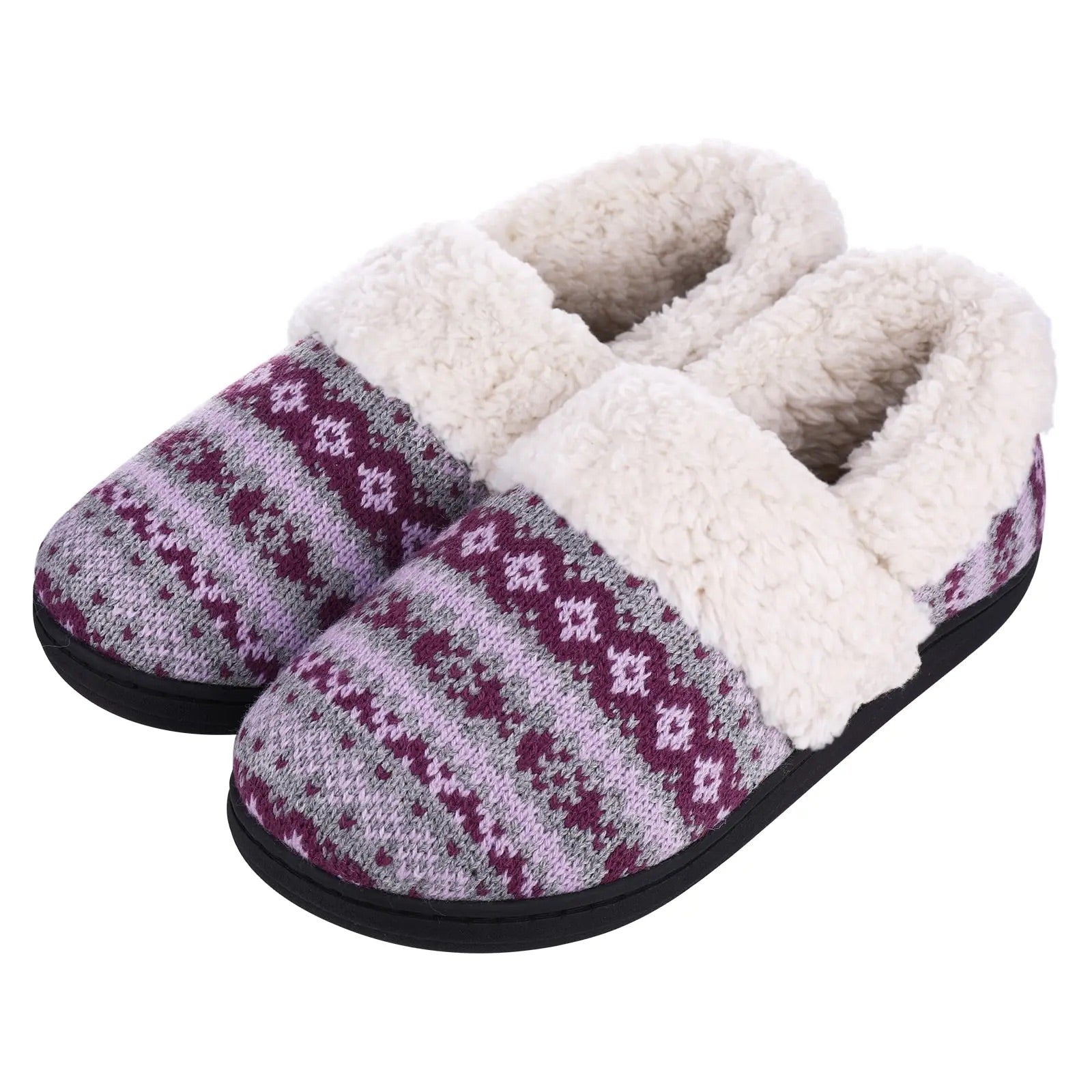 Chaussons Cocooning à Motifs Nordiques violet