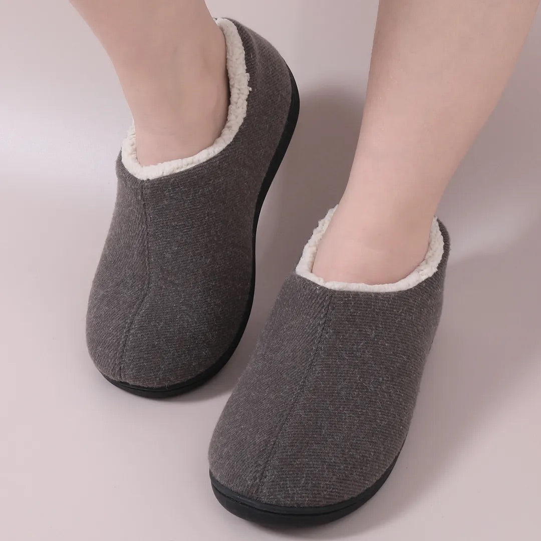 Chaussons Fourrés effet Laine Polaire gris