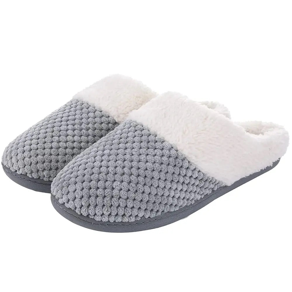 Chaussons Fourrés et Doux gris