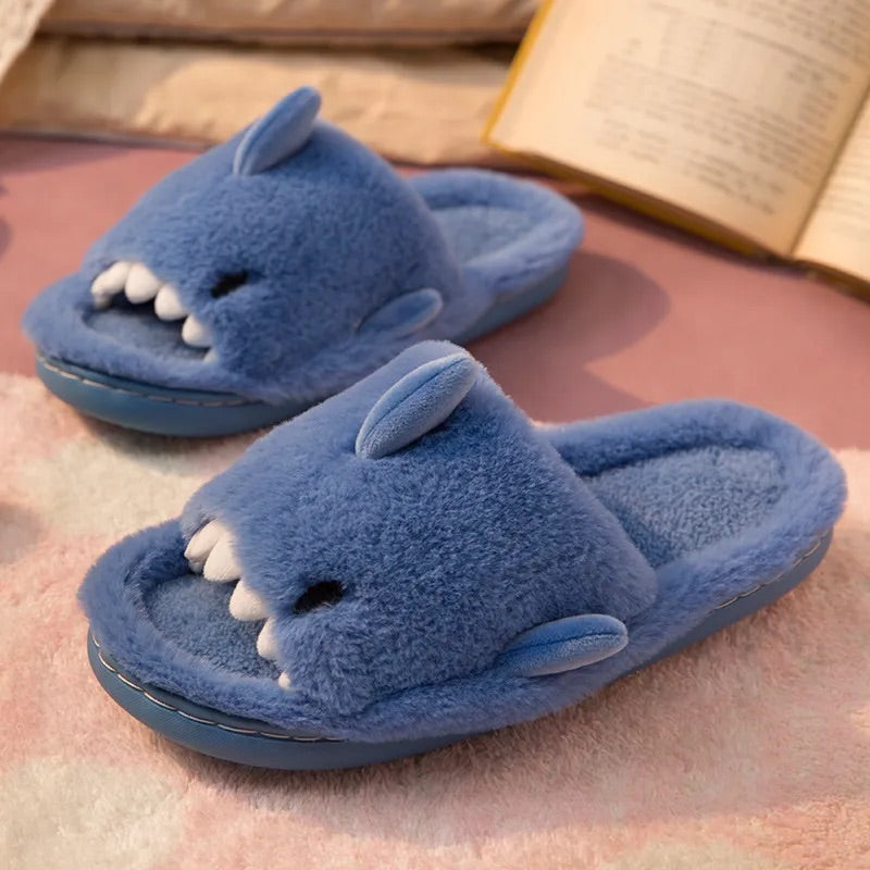 Chaussons Sandales Requin Peluches bleu