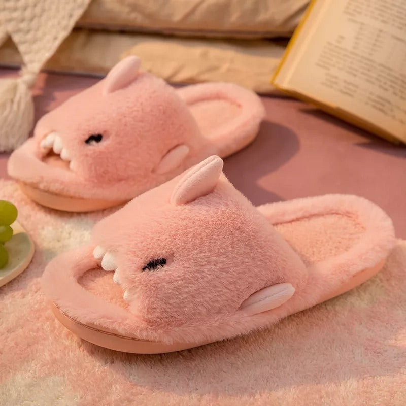 Chaussons Sandales Requin Peluches rose