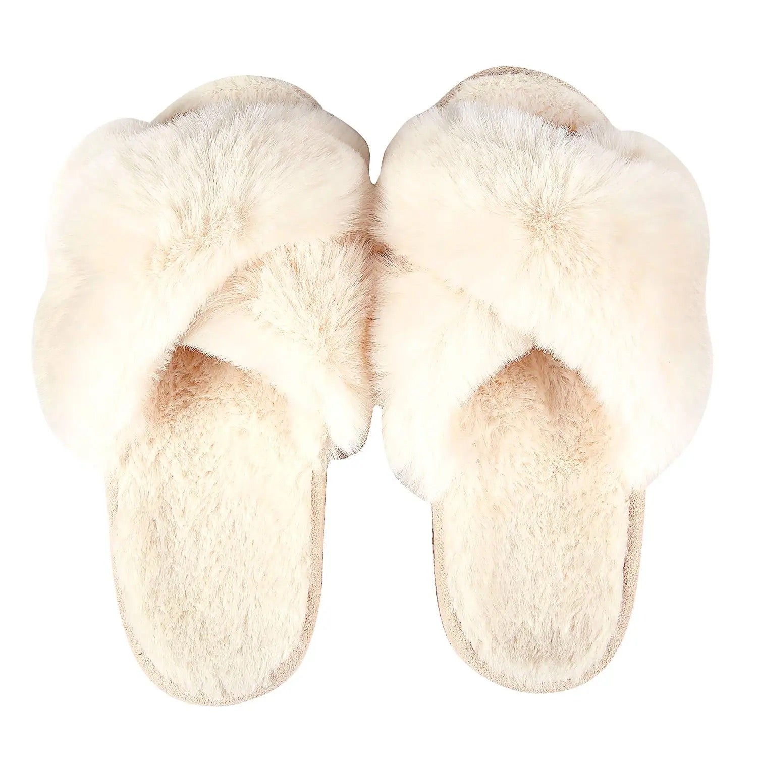 Chaussons Sandales en Fourrure blanc