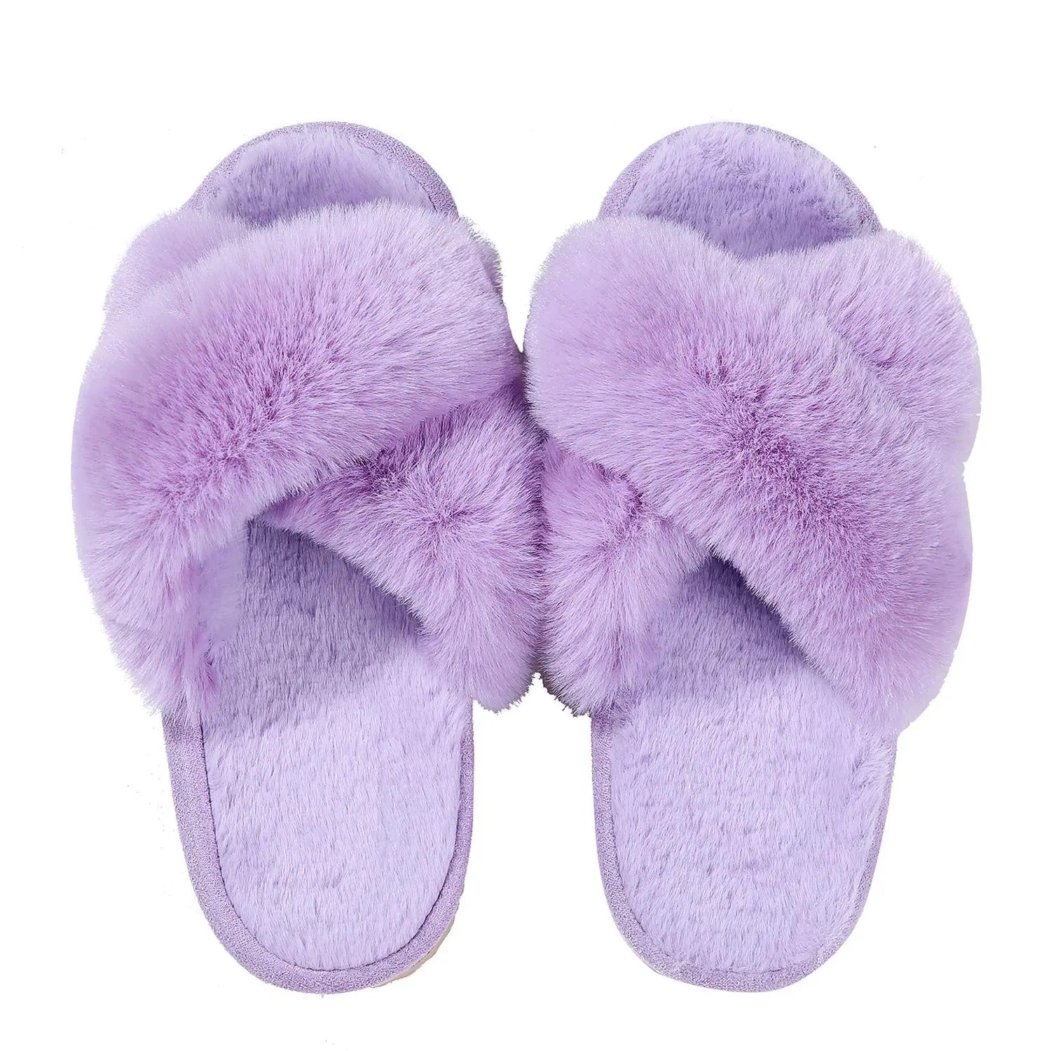 Chaussons Sandales en Fourrure violet