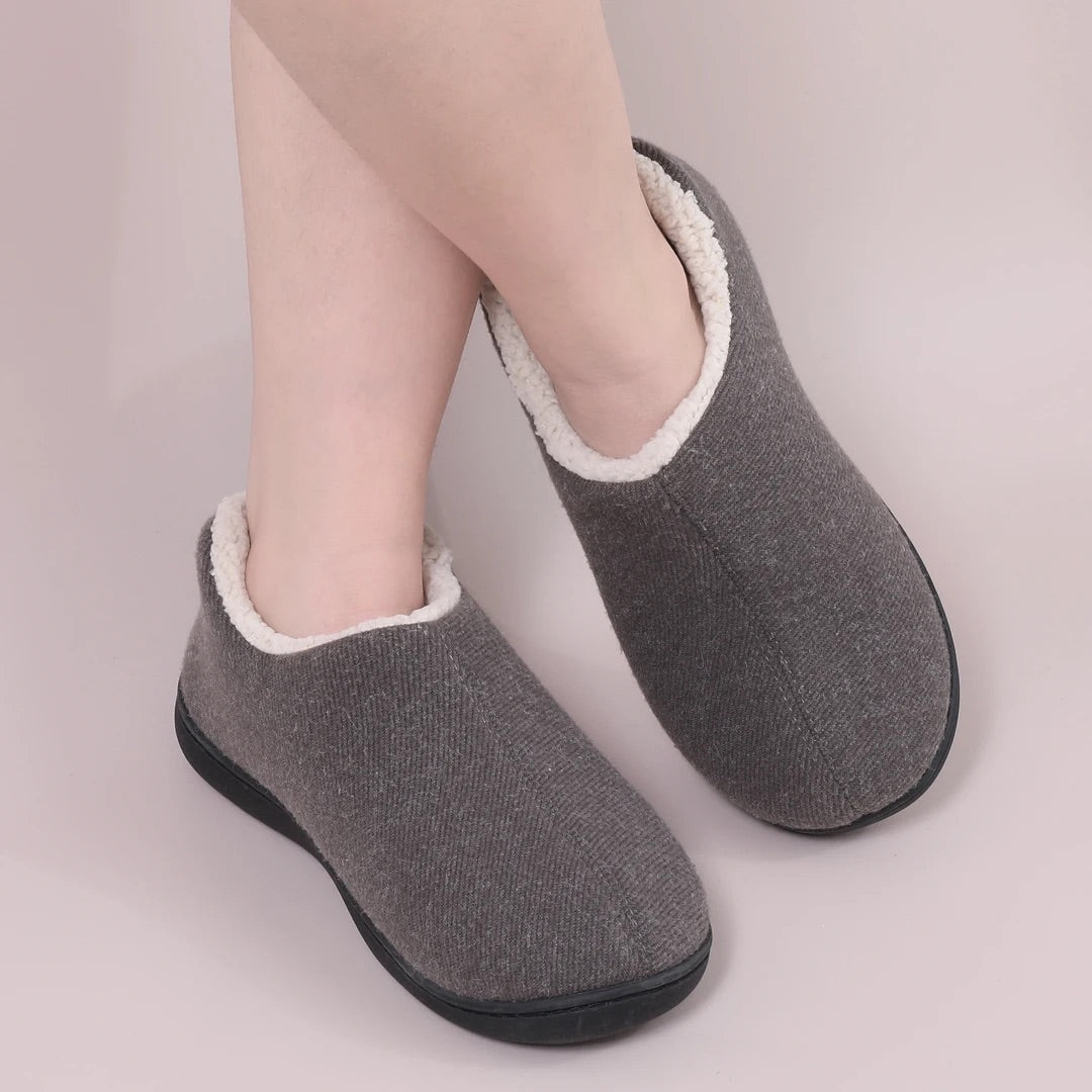 Chaussons Fourrés effet Laine Polaire gris