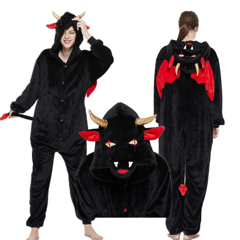 kigurumi diable pour adulte sur fond blanc