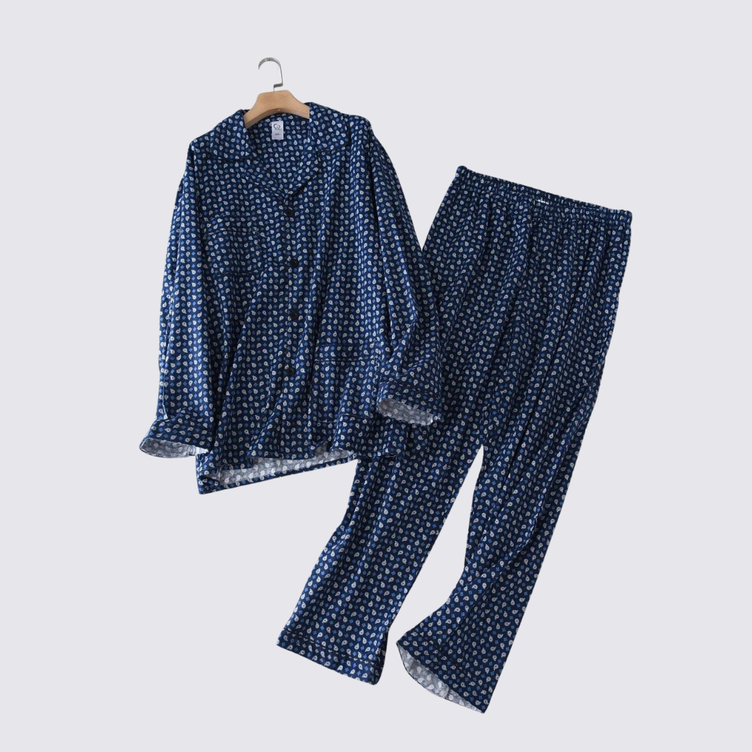 Pyjama Classique Homme en Coton bleu