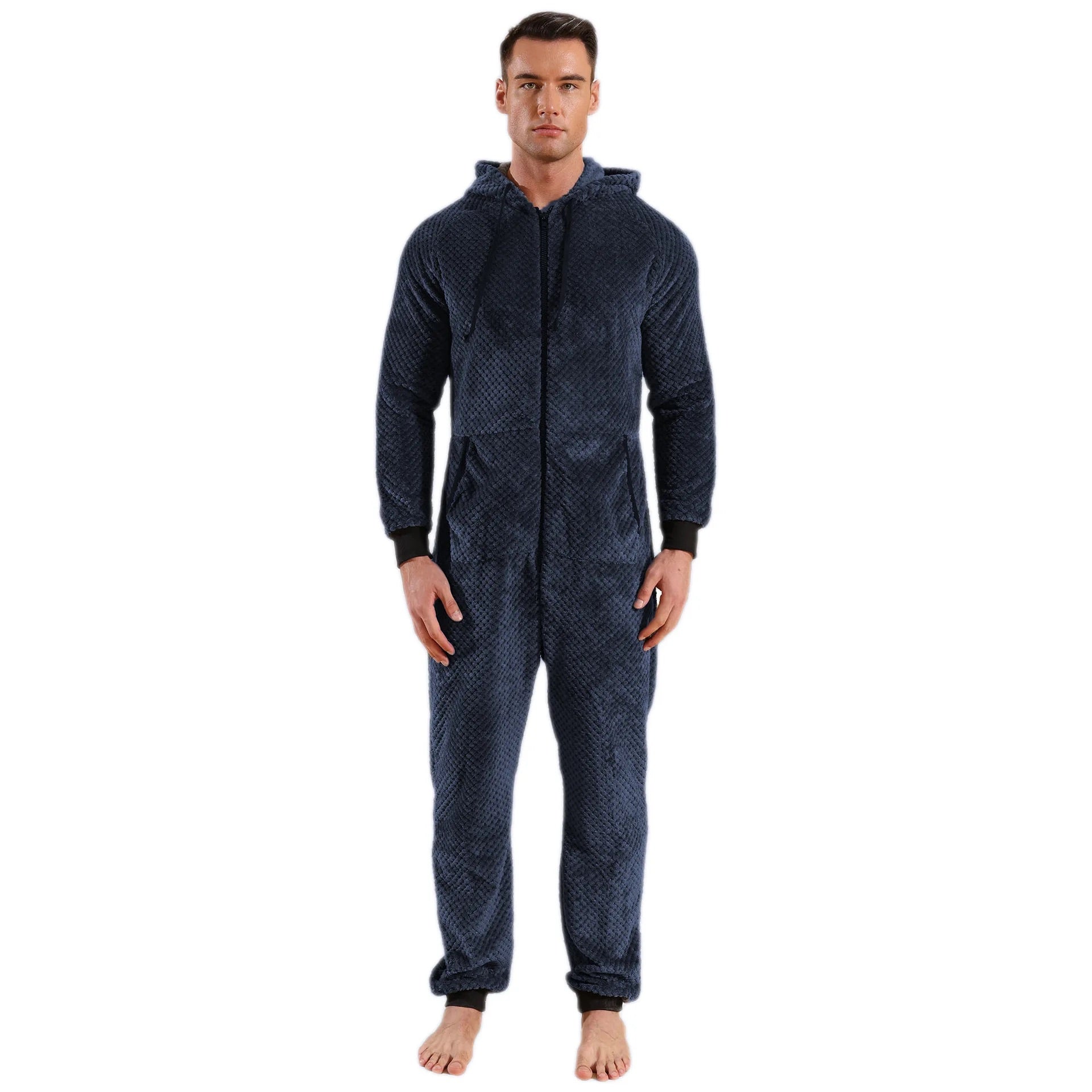 Pyjama Combinaison  bleu à Capuche pour Homme