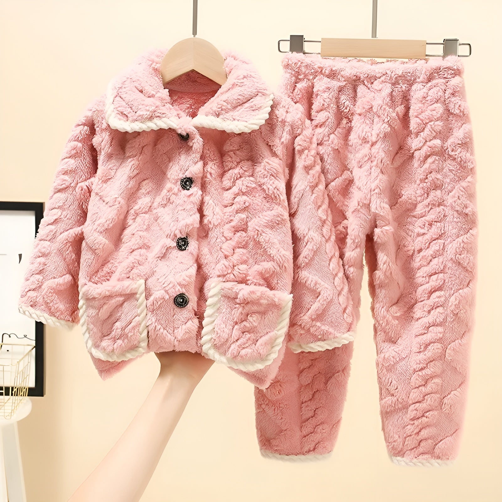 Pyjama Epais et Chaud pour Enfants rose