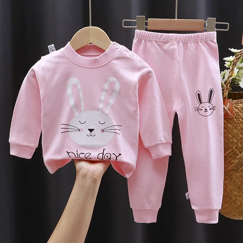 Pyjama rose à motifs de lapin pour Bébé/Enfant