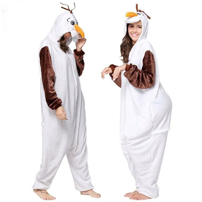 femmes portant un pyjama kigurumi Olaf