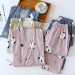 Pyjama kimono à motifs de chat - Vignette | Sleepizz