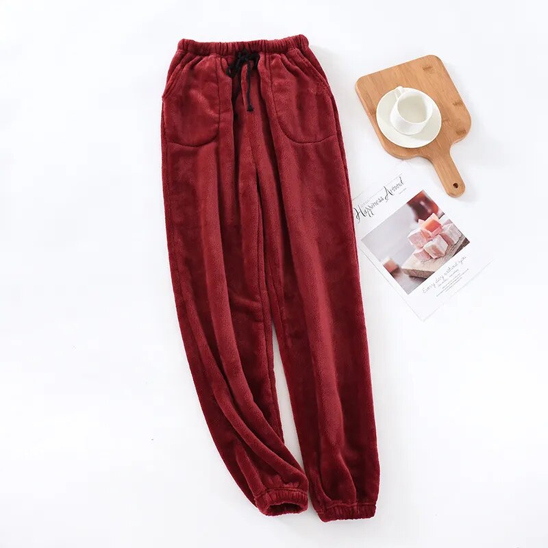 pantalon pyjama pilou-pilou rouge