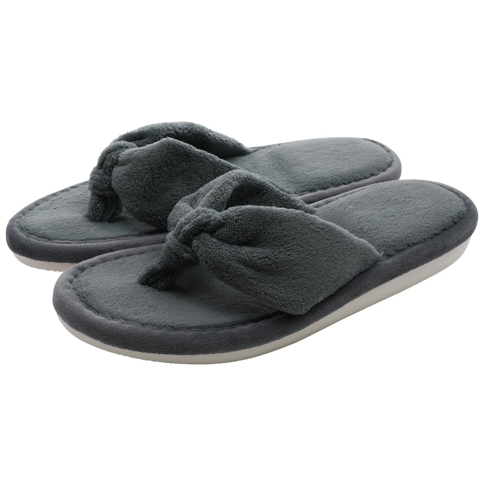 photo d'une paire de pantoufles tongs pilou-pilou gris