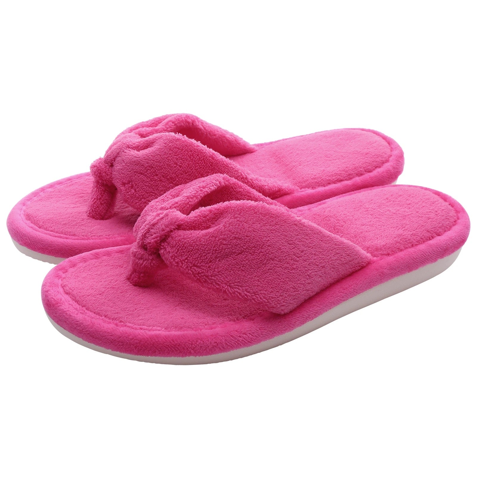 photo d'une paire de pantoufles tongs pilou-pilou rose