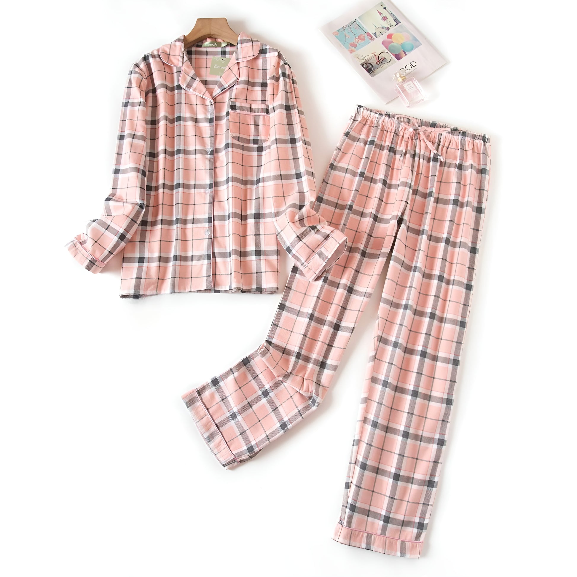 pyjama à carreaux rose